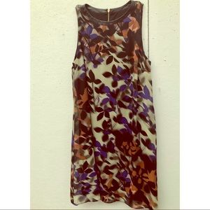 Synthetic leather neckline sheath dress